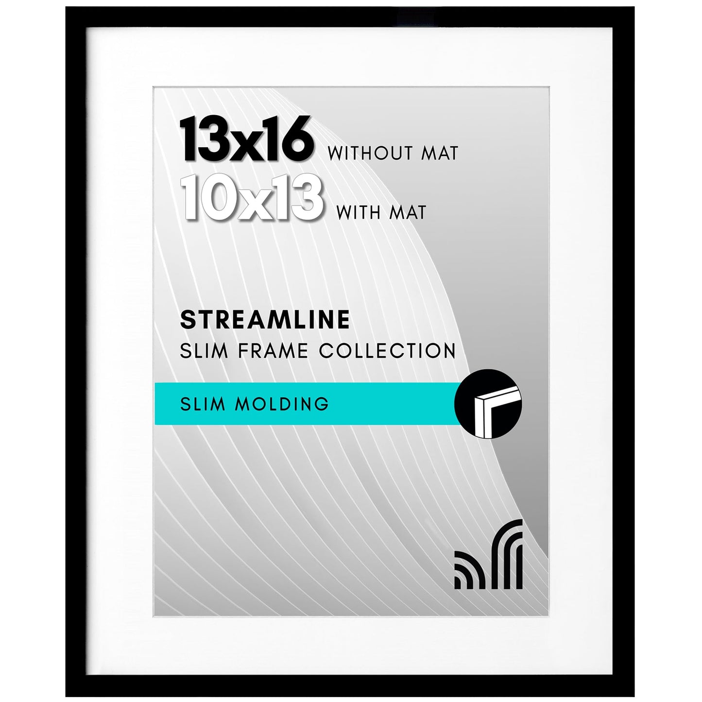 Picture Frame | Includes Mat | Slim Molding | Streamline Collection