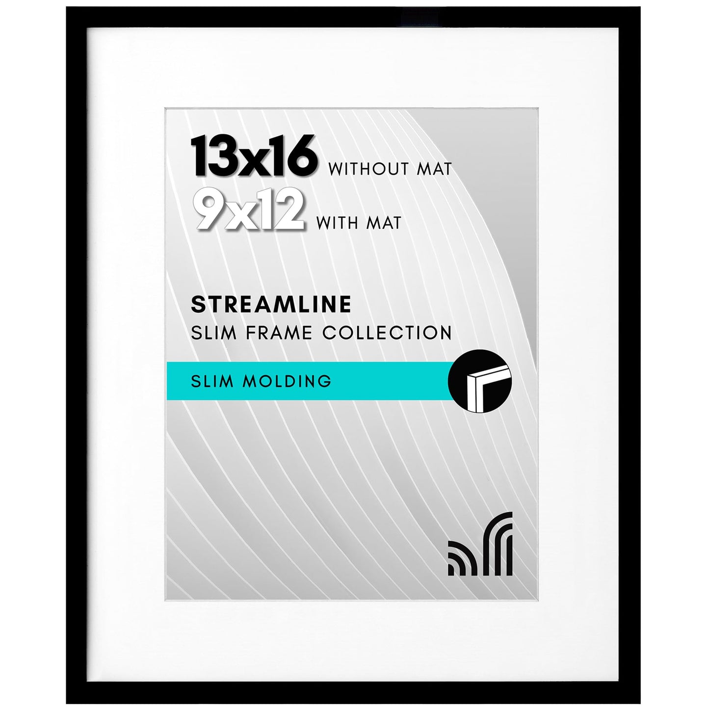 Picture Frame | Includes Mat | Slim Molding | Streamline Collection