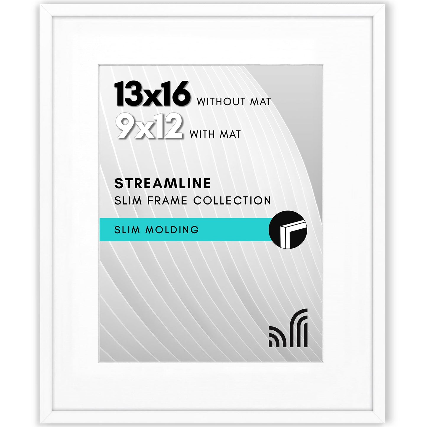 Picture Frame | Includes Mat | Slim Molding | Streamline Collection
