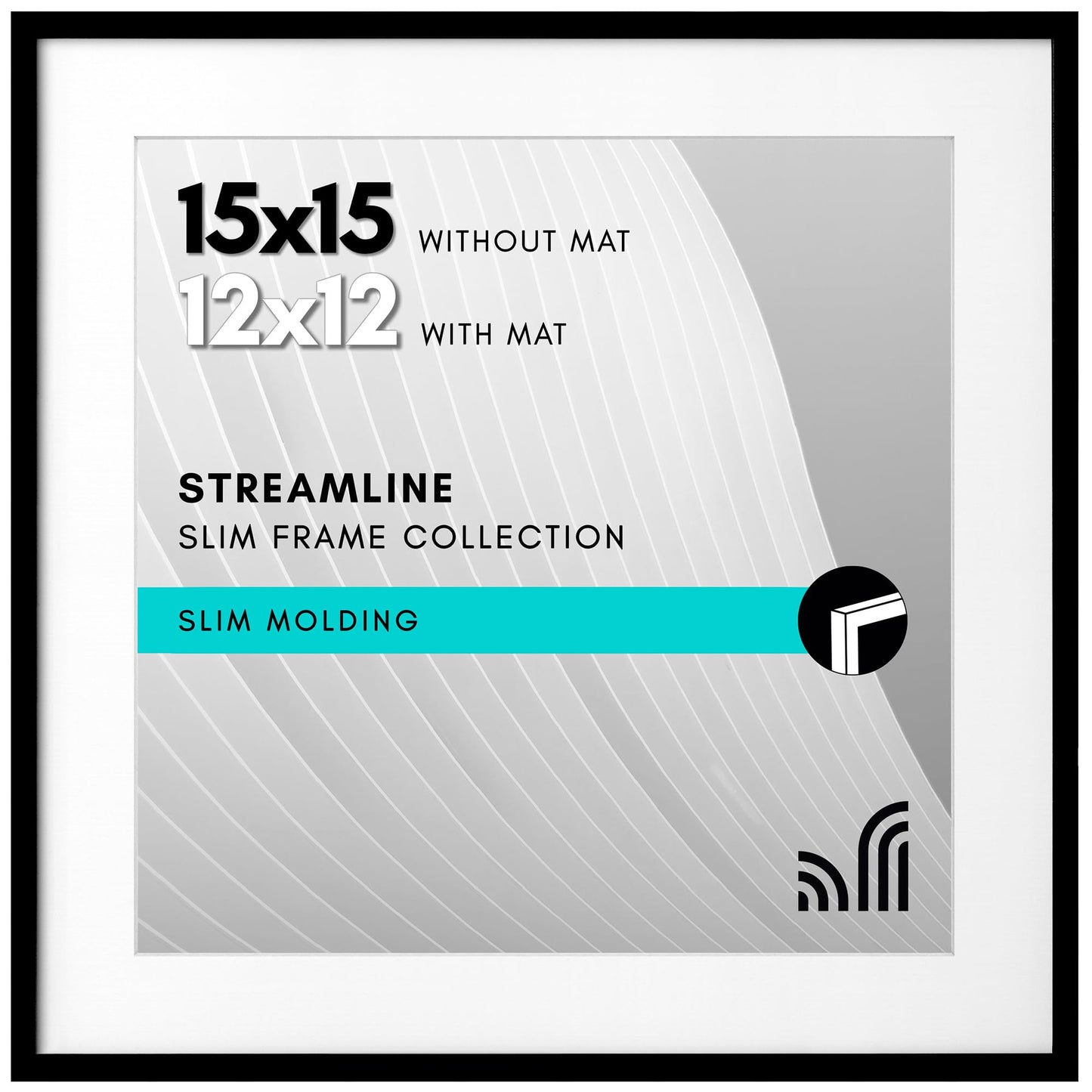 Picture Frame | Includes Mat | Slim Molding | Streamline Collection