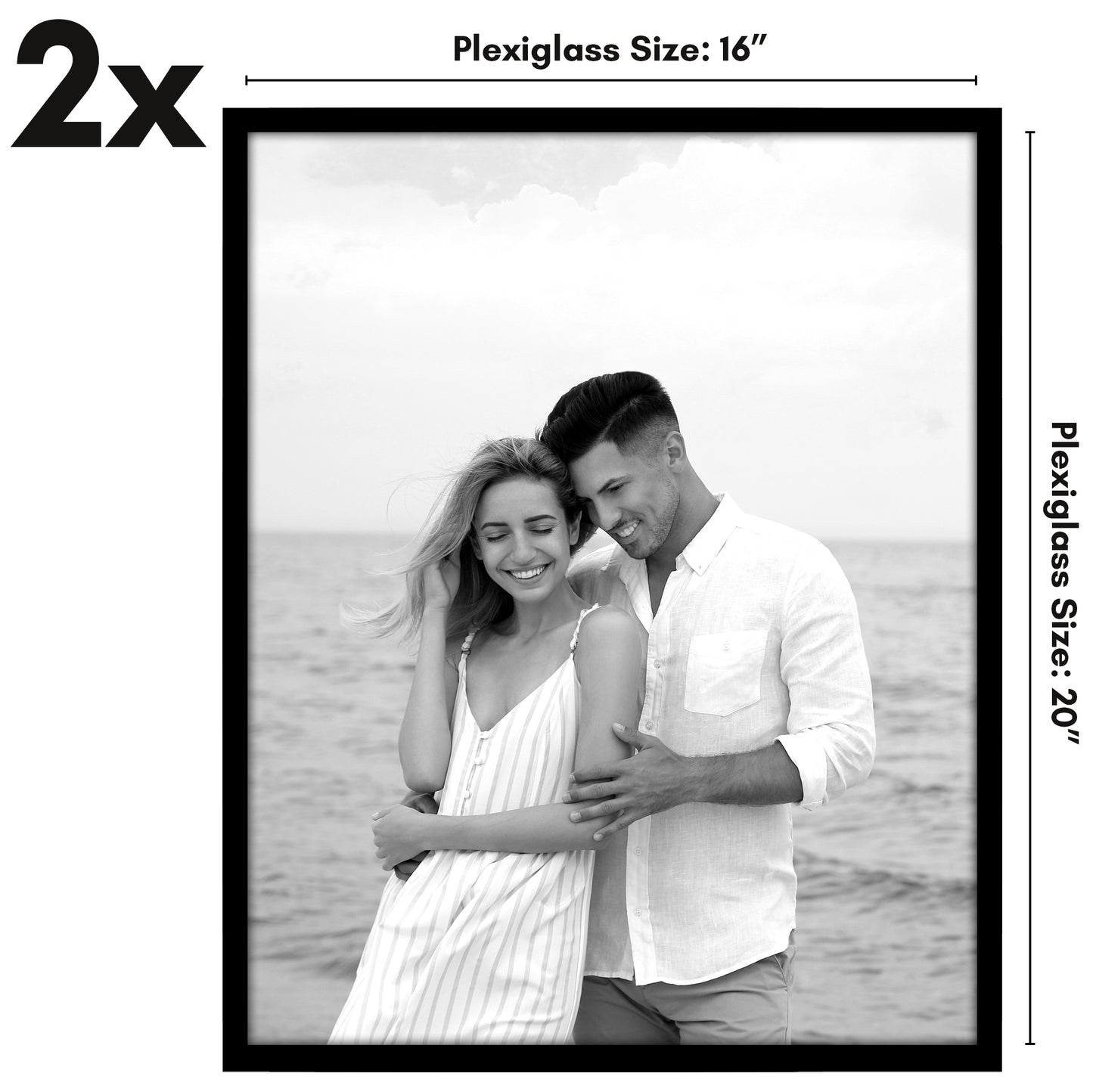 Thin Border Picture Frame | Set of 2 | Sleek Design | Contemporary | Slim Molding - Americanflat