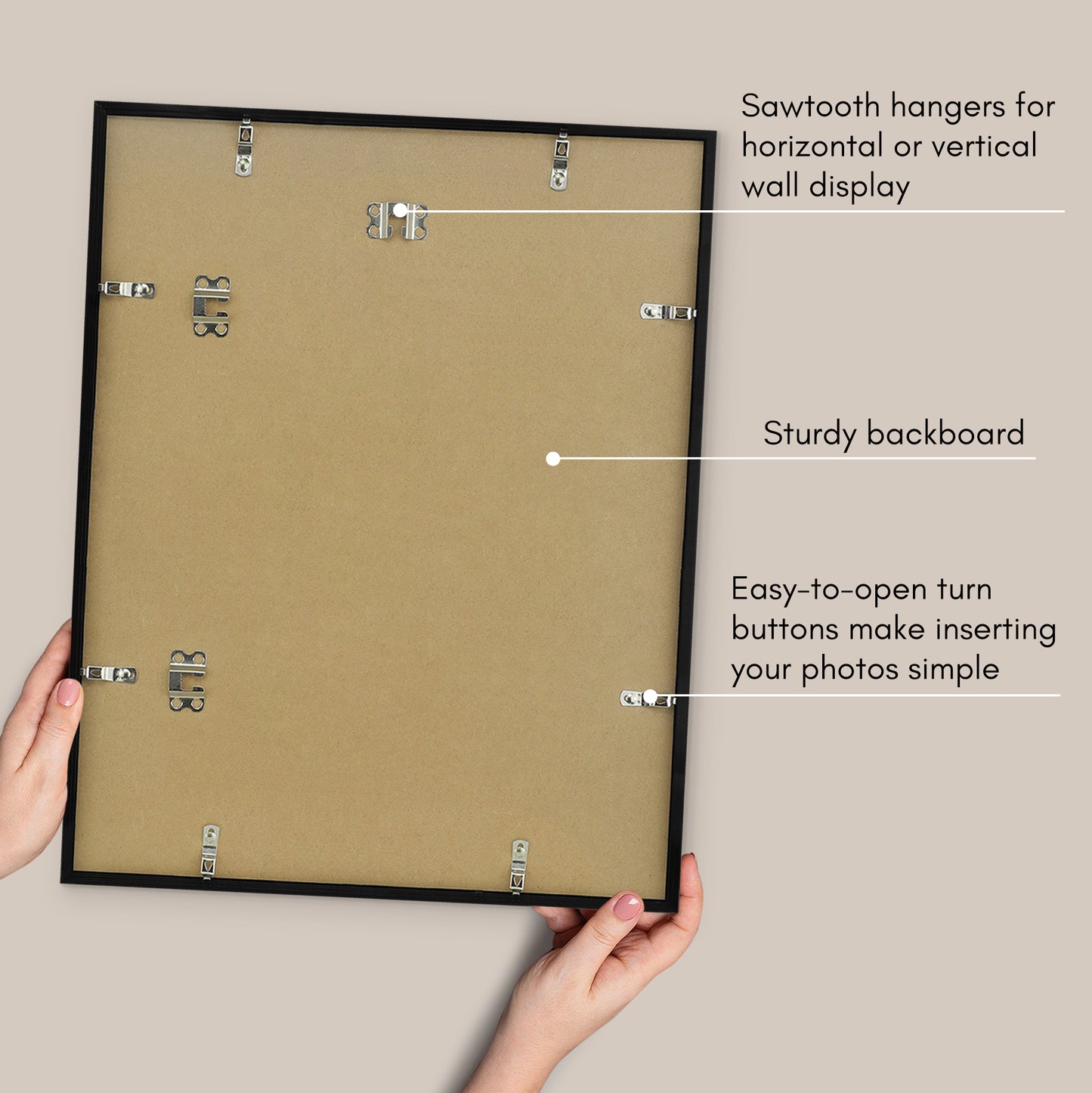 Thin Border Picture Frame | Set of 2 | Sleek Design | Contemporary | Slim Molding - Americanflat