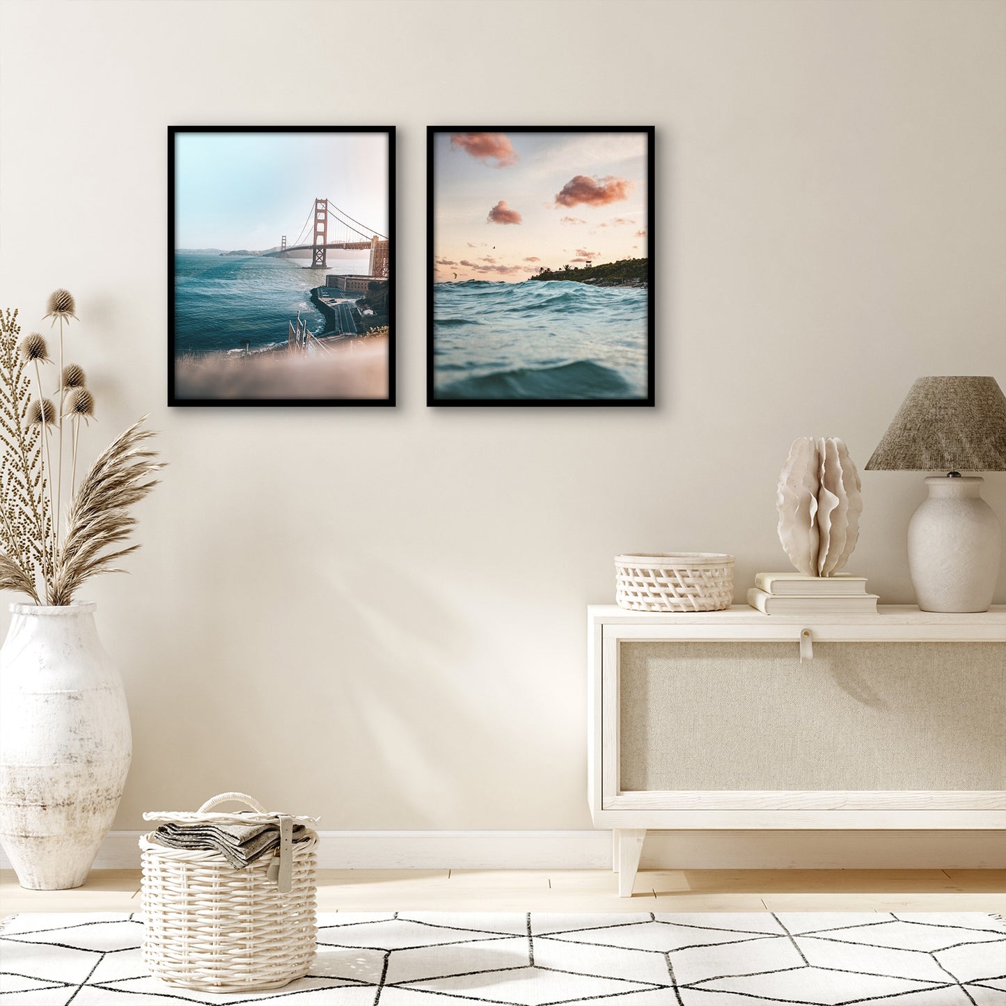 Thin Border Picture Frame | Set of 2 | Sleek Design | Contemporary | Slim Molding - Americanflat