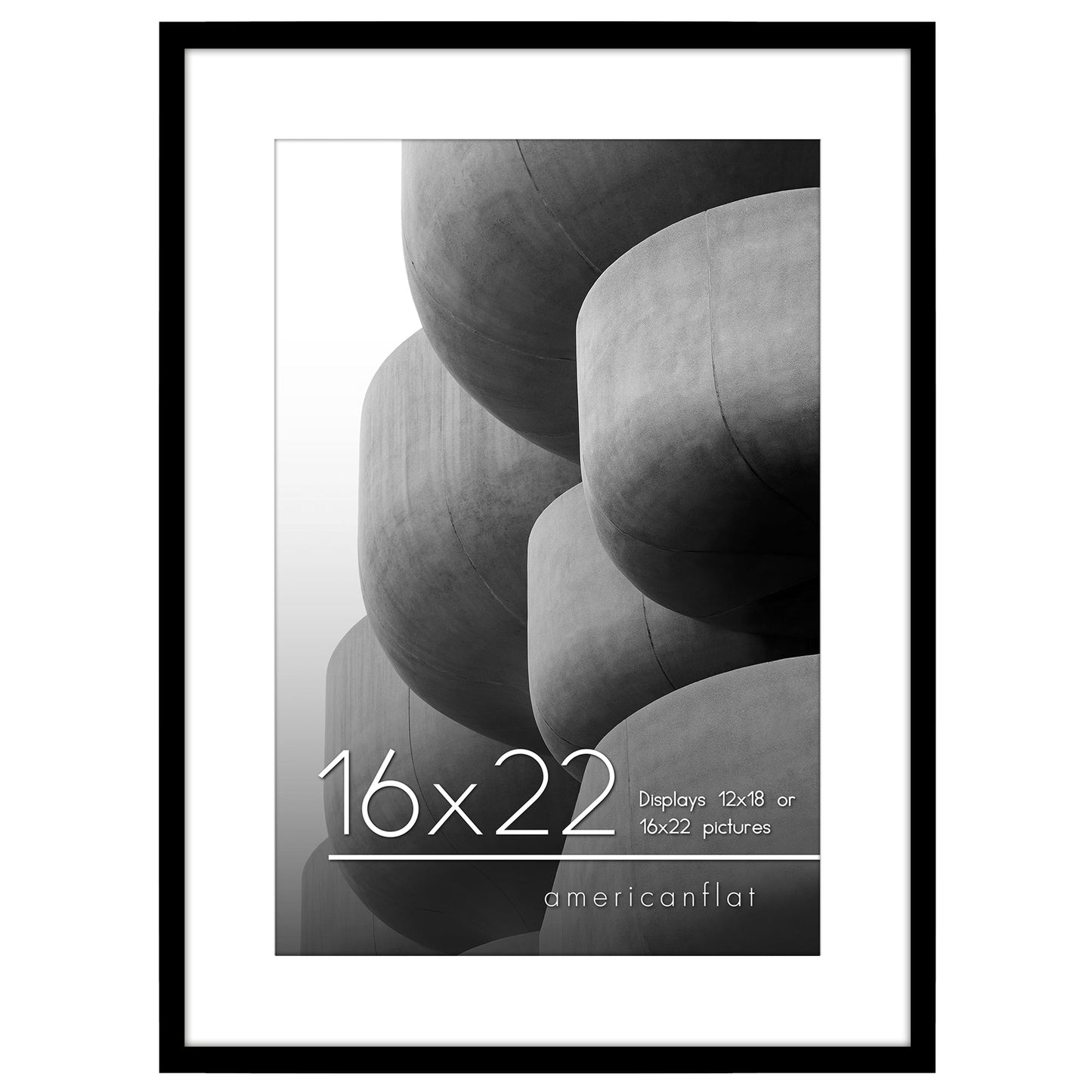 Picture Frame | Includes Mat | Slim Molding | Streamline Collection