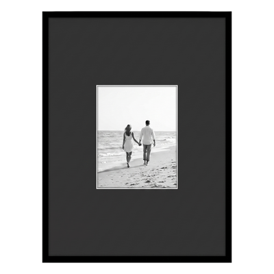 Streamline Matted Picture Frame — 18x24 with 8x10 Black Mat / Black / 1 Pack