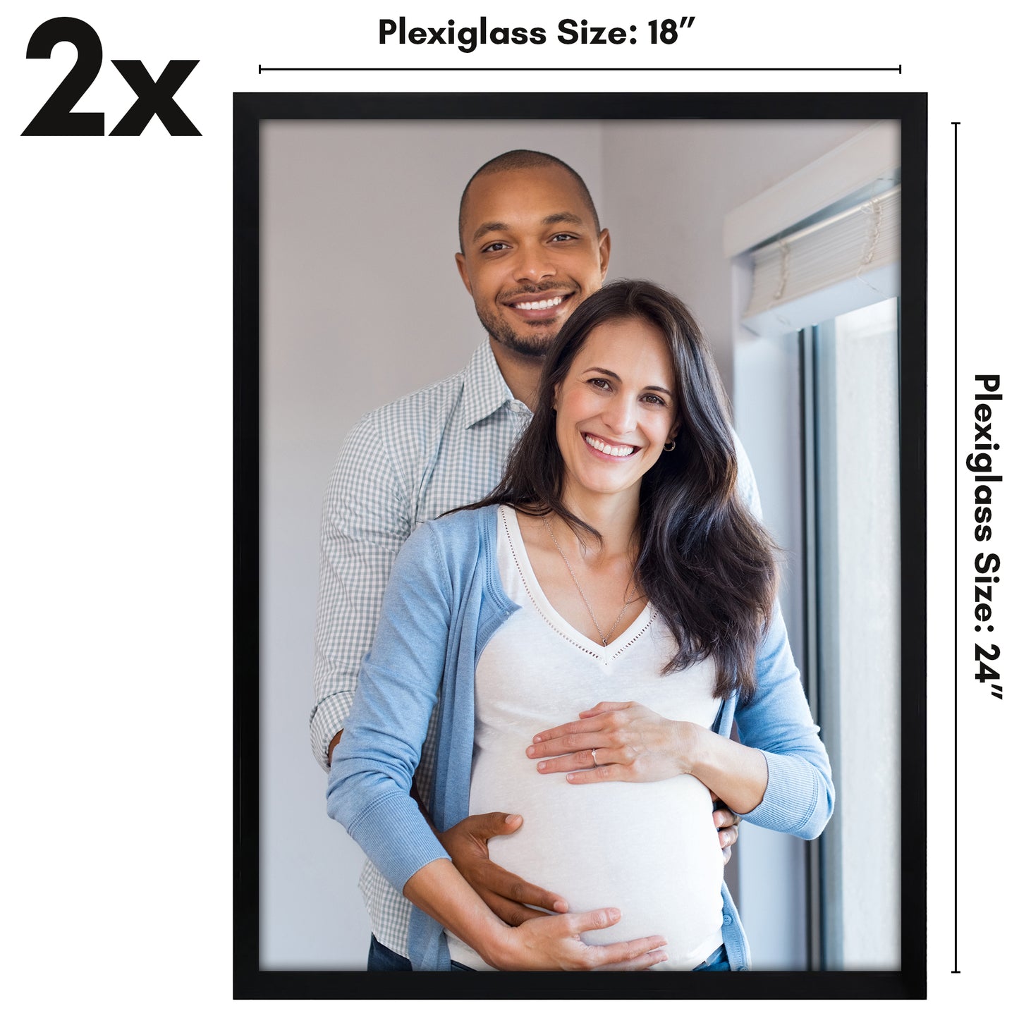 Thin Border Picture Frame | Set of 2 | Sleek Design | Contemporary | Slim Molding - Americanflat