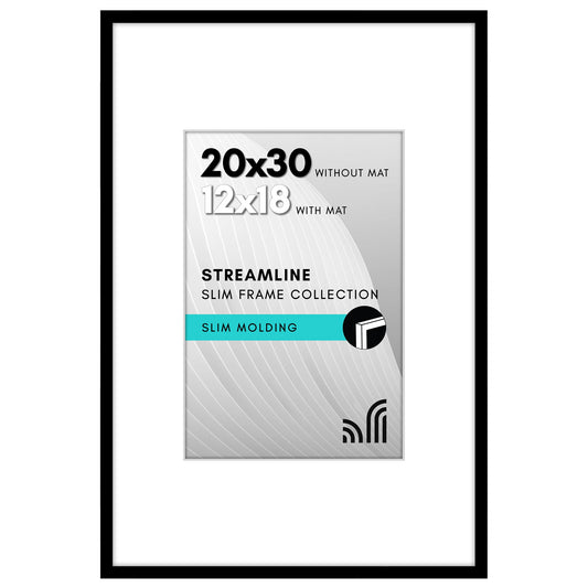 Thin Border Picture Frame | Shatter-Resistant Plexiglass | Wall Art Display