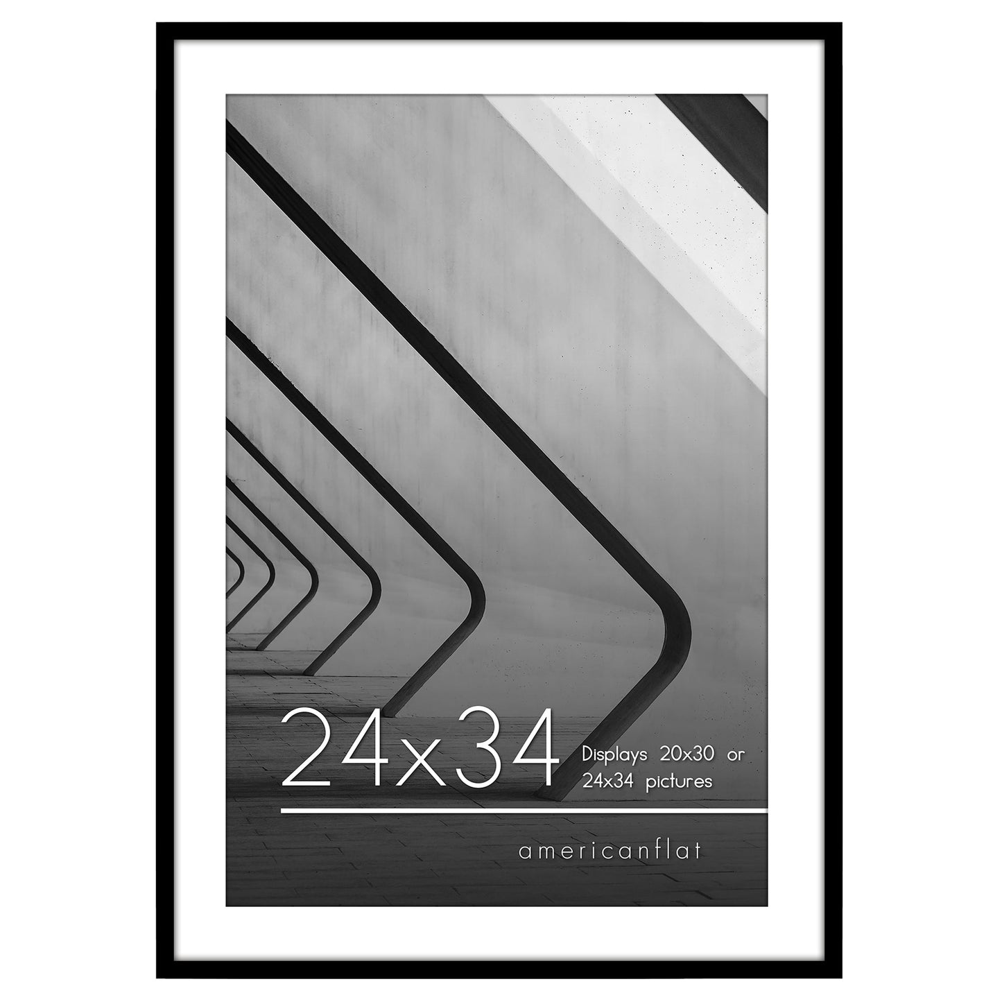 Picture Frame | Includes Mat | Slim Molding | Streamline Collection