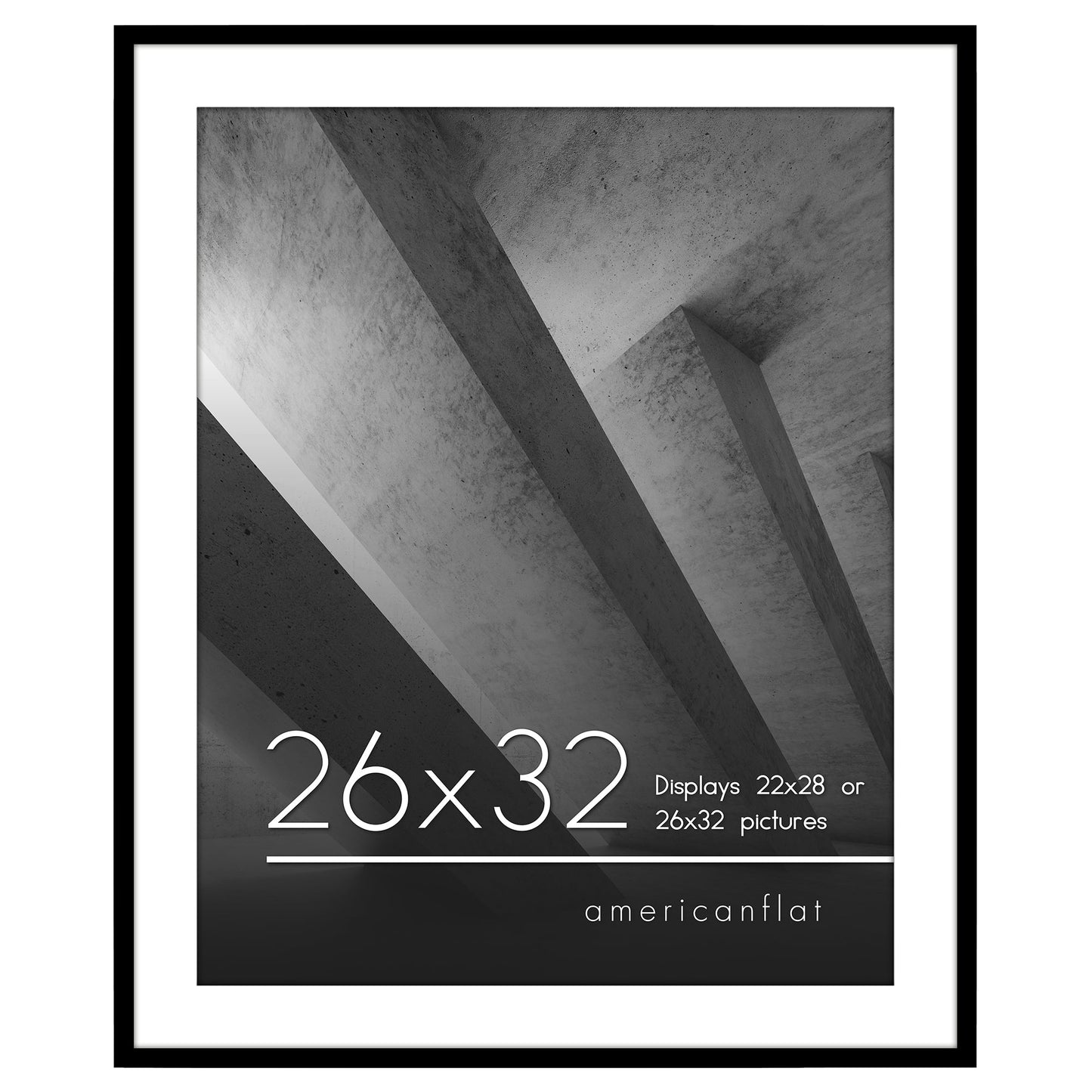 Picture Frame | Includes Mat | Slim Molding | Streamline Collection