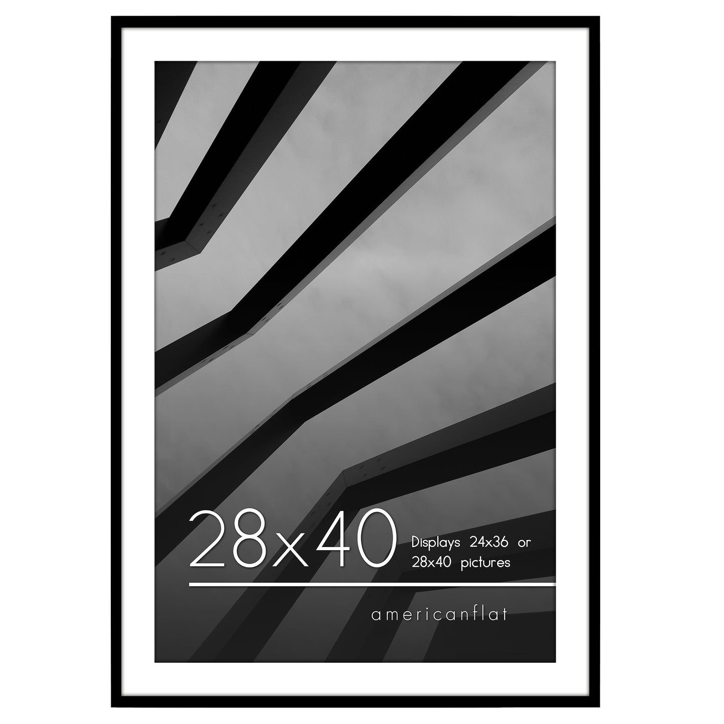 Picture Frame | Includes Mat | Slim Molding | Streamline Collection