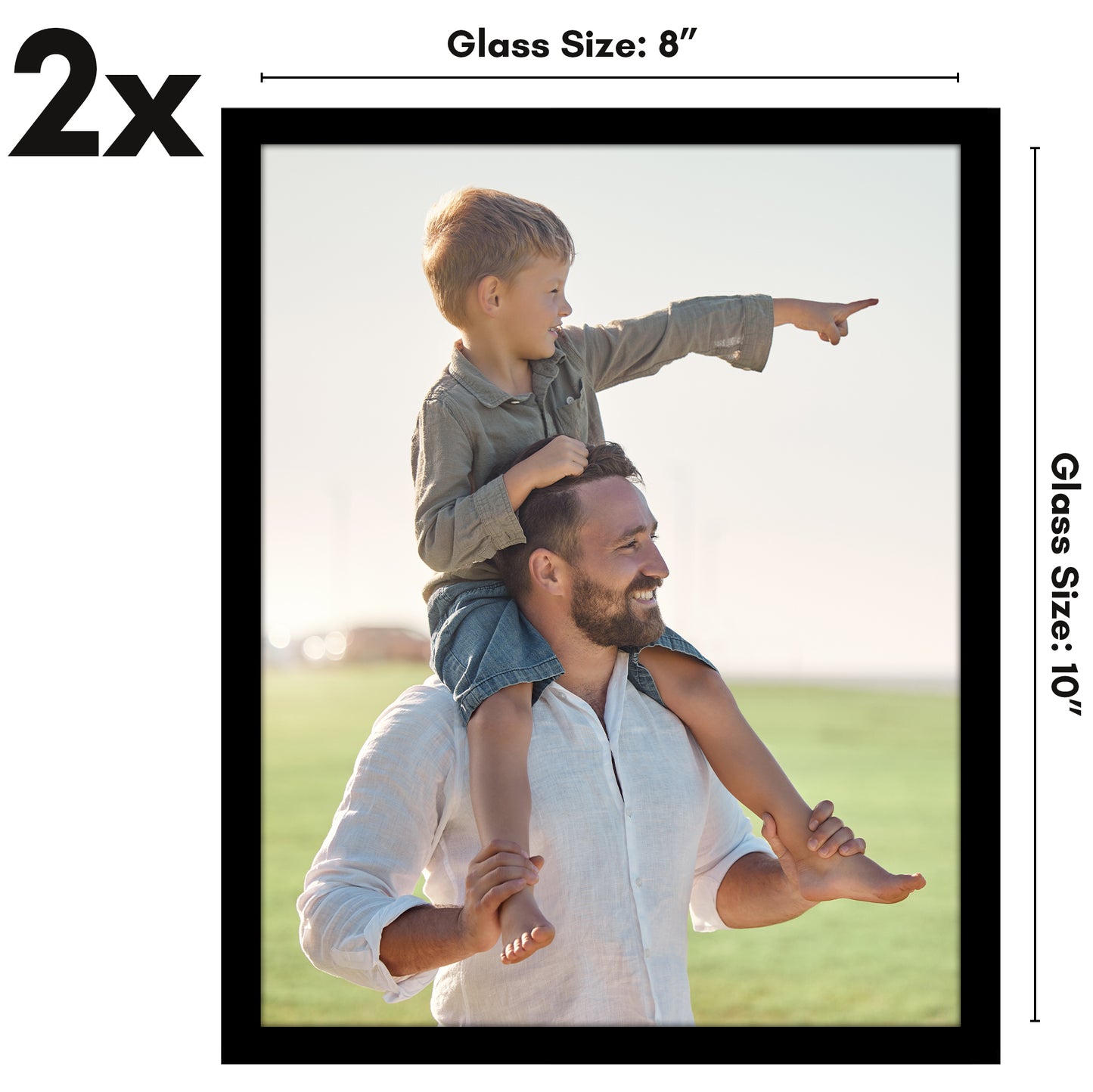 Thin Border Picture Frame | Set of 2 | Sleek Design | Contemporary | Slim Molding - Americanflat