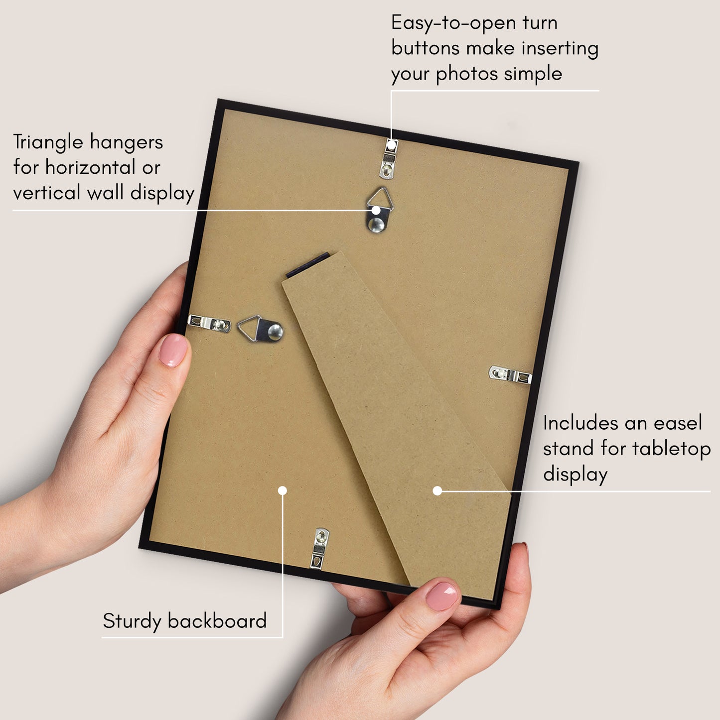 Thin Border Picture Frame | Set of 2 | Sleek Design | Contemporary | Slim Molding - Americanflat