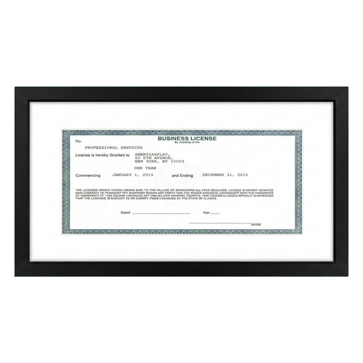 Business License Frame | Professional Display
