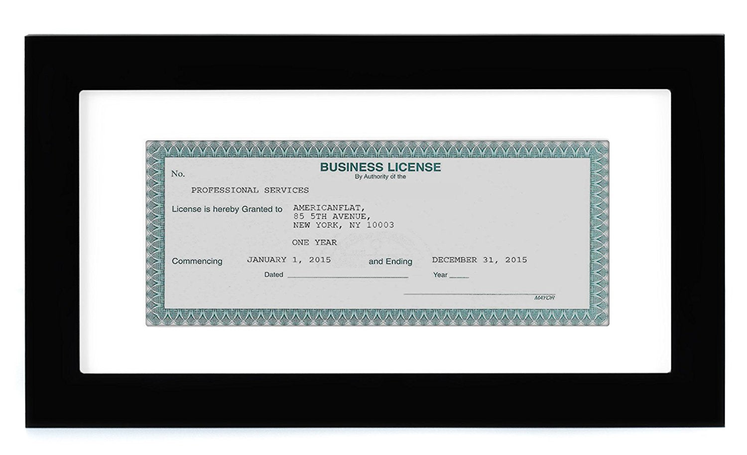 Business License MF0510BK Frame - Americanflat