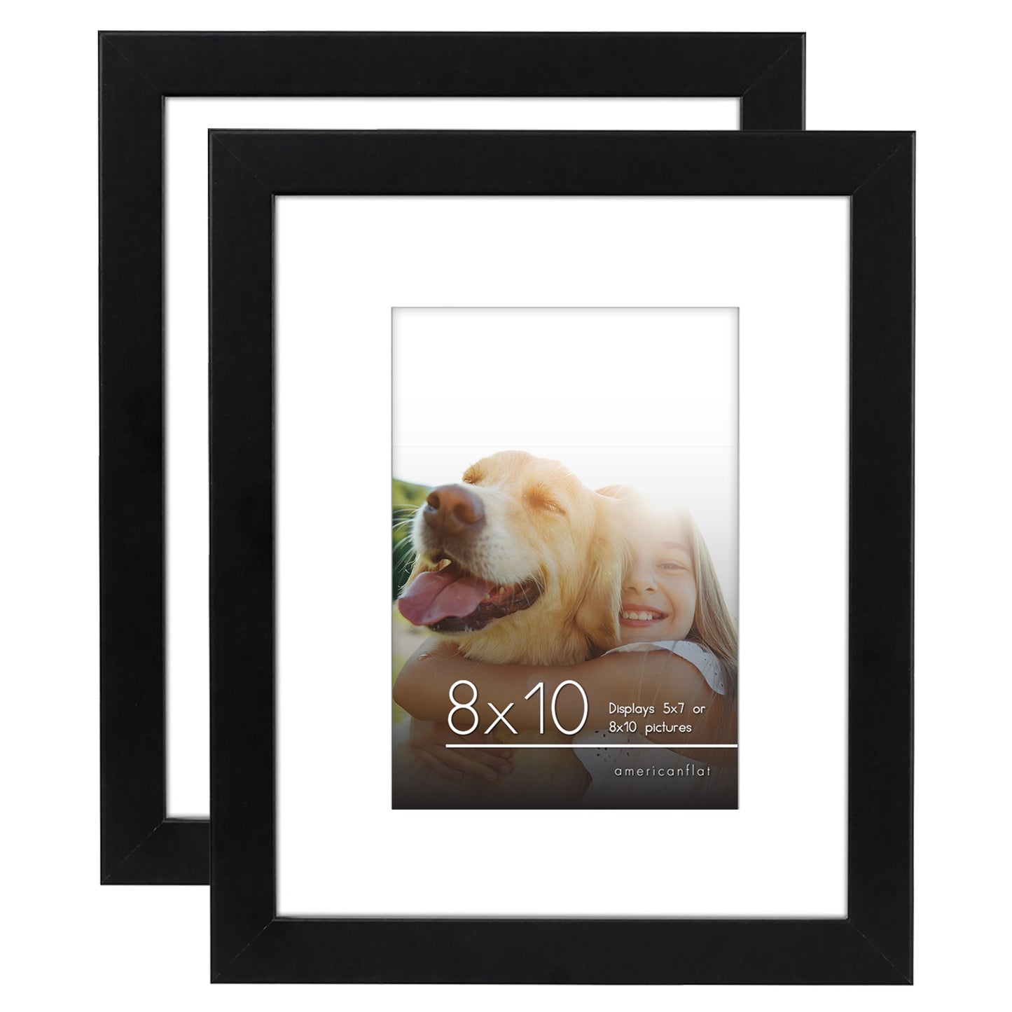 Americanflat Picture Frames | Set of 2 | With Mat | Shatter-Resistant Glass