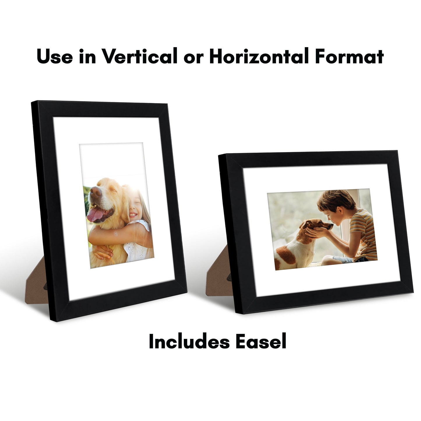 Americanflat Picture Frames | Set of 2 | With Mat | Shatter-Resistant Glass