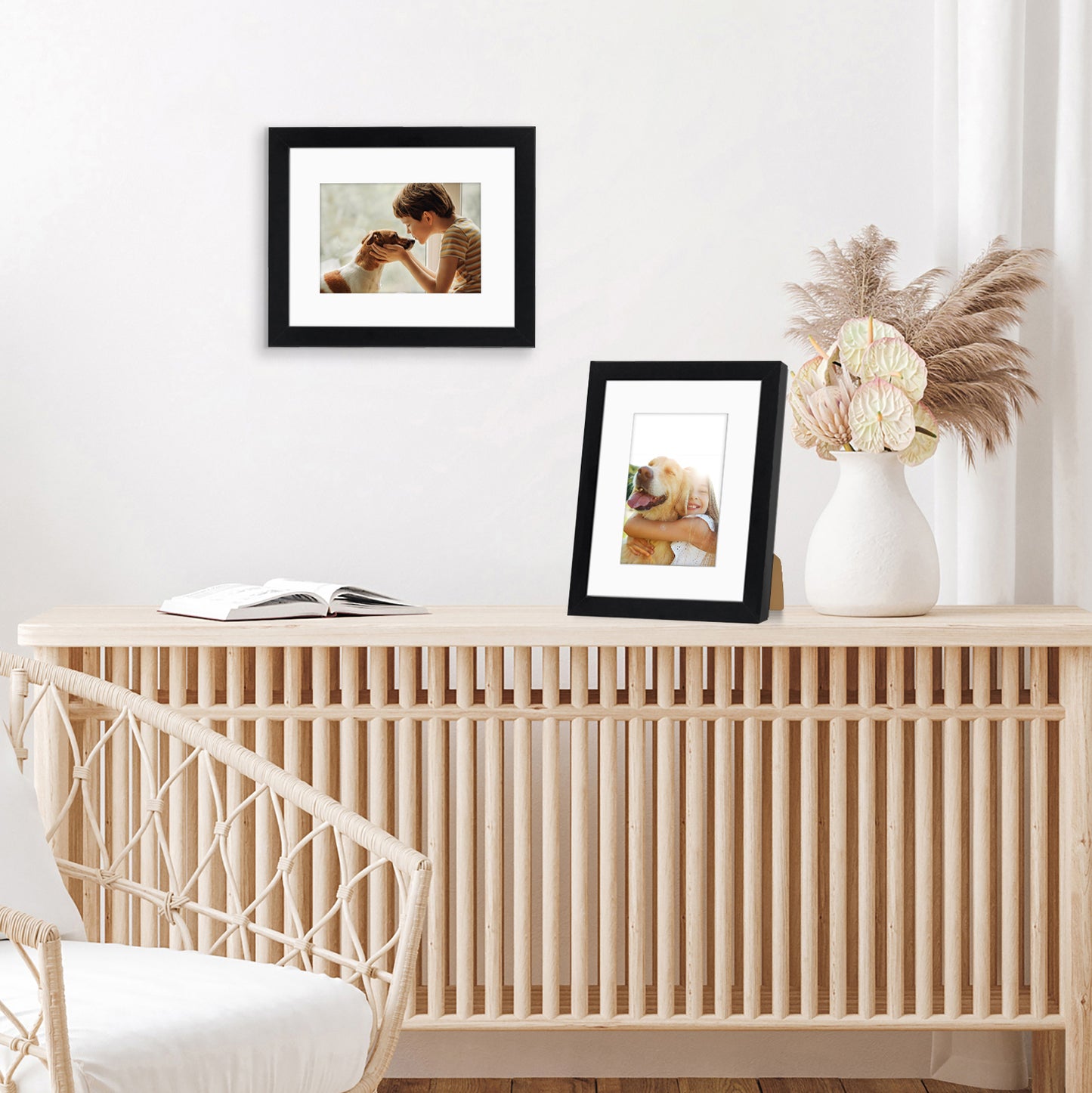 Americanflat Picture Frames | Set of 2 | With Mat | Shatter-Resistant Glass