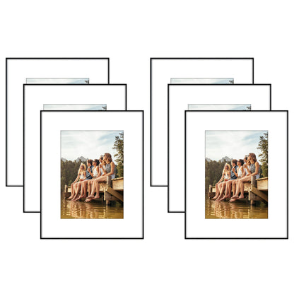 Metropolitan Black Matted Plastic Picture Frame