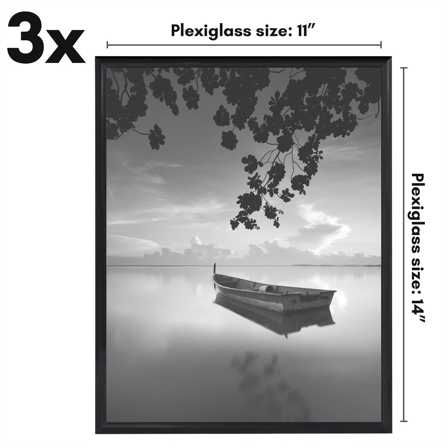 Poster Frame 3 Pack | Lightweight Design | Shatter-Resistant Cover | Wall Decor
