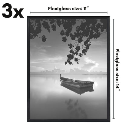 Poster Frame 3 Pack | Lightweight Design | Shatter-Resistant Cover | Wall Decor