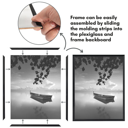Poster Frame 3 Pack | Lightweight Design | Shatter-Resistant Cover | Wall Decor
