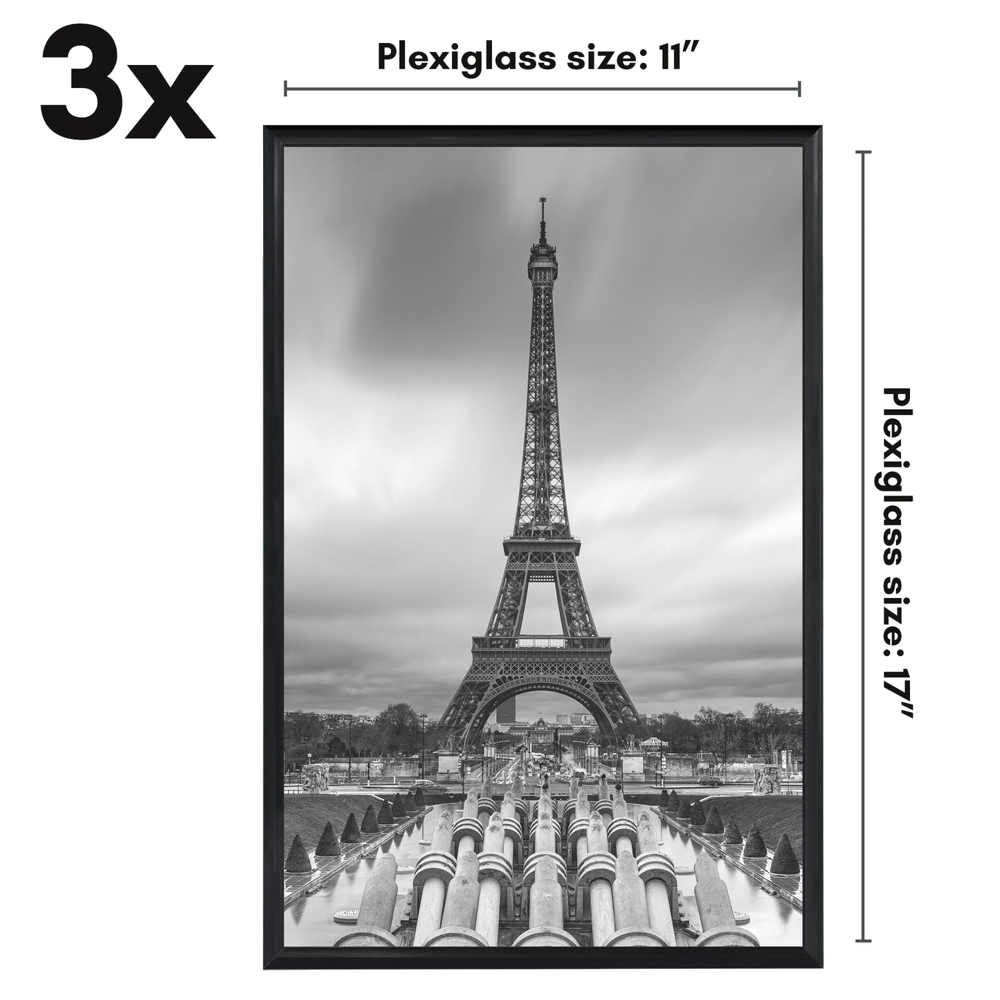 Poster Frame 3 Pack | Lightweight Design | Shatter-Resistant Cover | Wall Decor