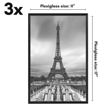 Poster Frame 3 Pack | Lightweight Design | Shatter-Resistant Cover | Wall Decor
