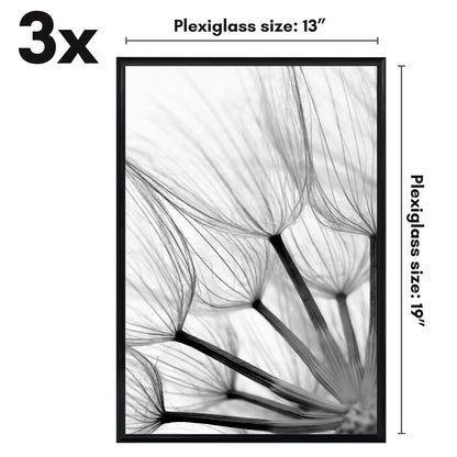 Poster Frame 3 Pack | Lightweight Design | Shatter-Resistant Cover | Wall Decor