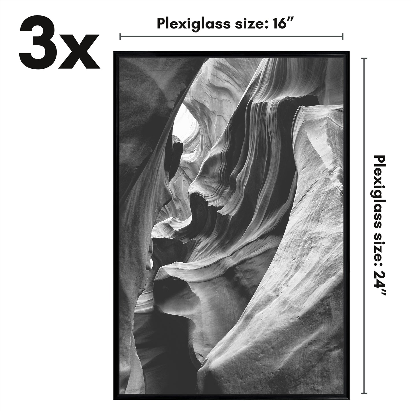 Poster Frame 3 Pack | Lightweight Design | Shatter-Resistant Cover | Wall Decor