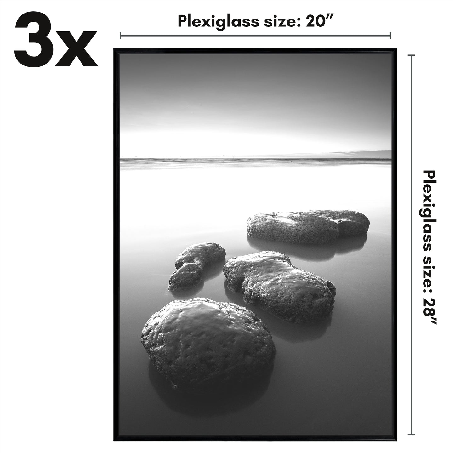 Poster Frame 3 Pack | Lightweight Design | Shatter-Resistant Cover | Wall Decor