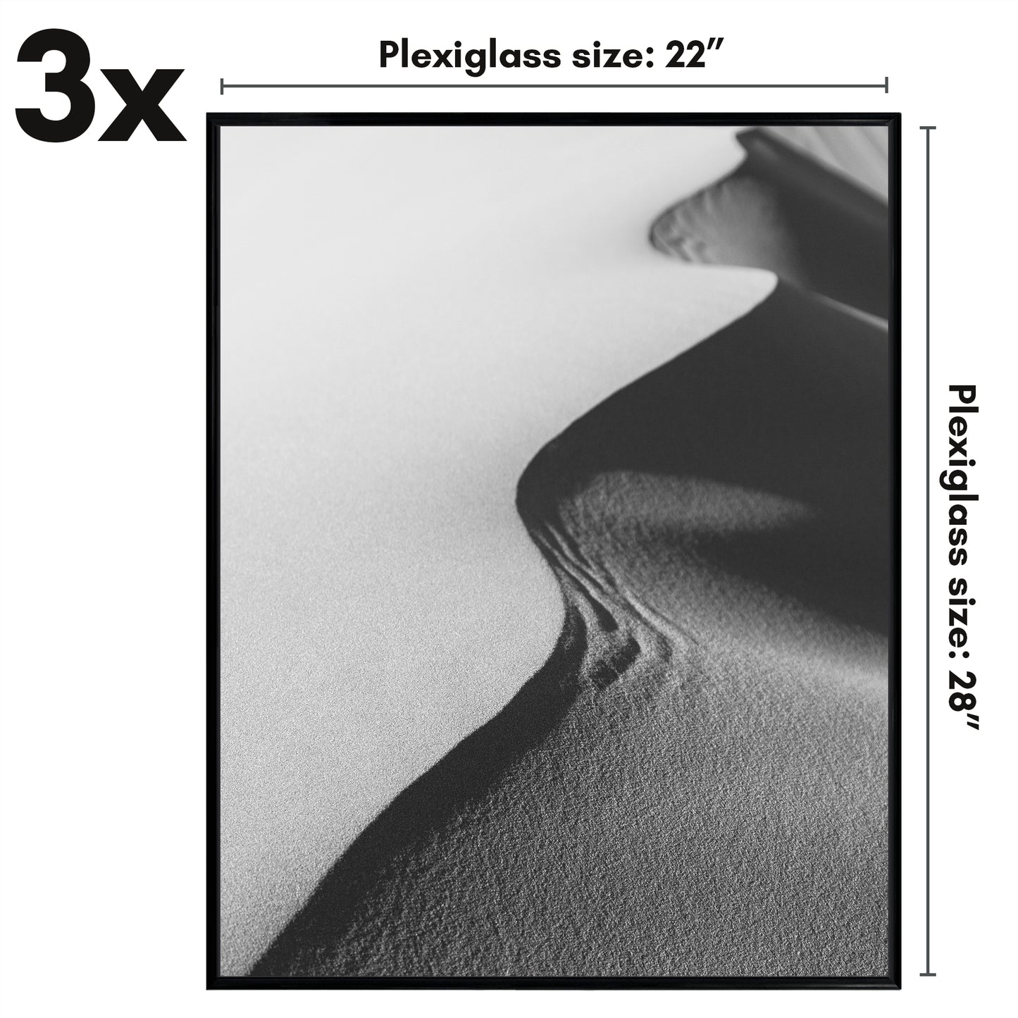 Poster Frame 3 Pack | Lightweight Design | Shatter-Resistant Cover | Wall Decor