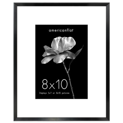 Aluminum Picture Frame | With Mat | Modern Metal Finish | Wall Art Decor Display
