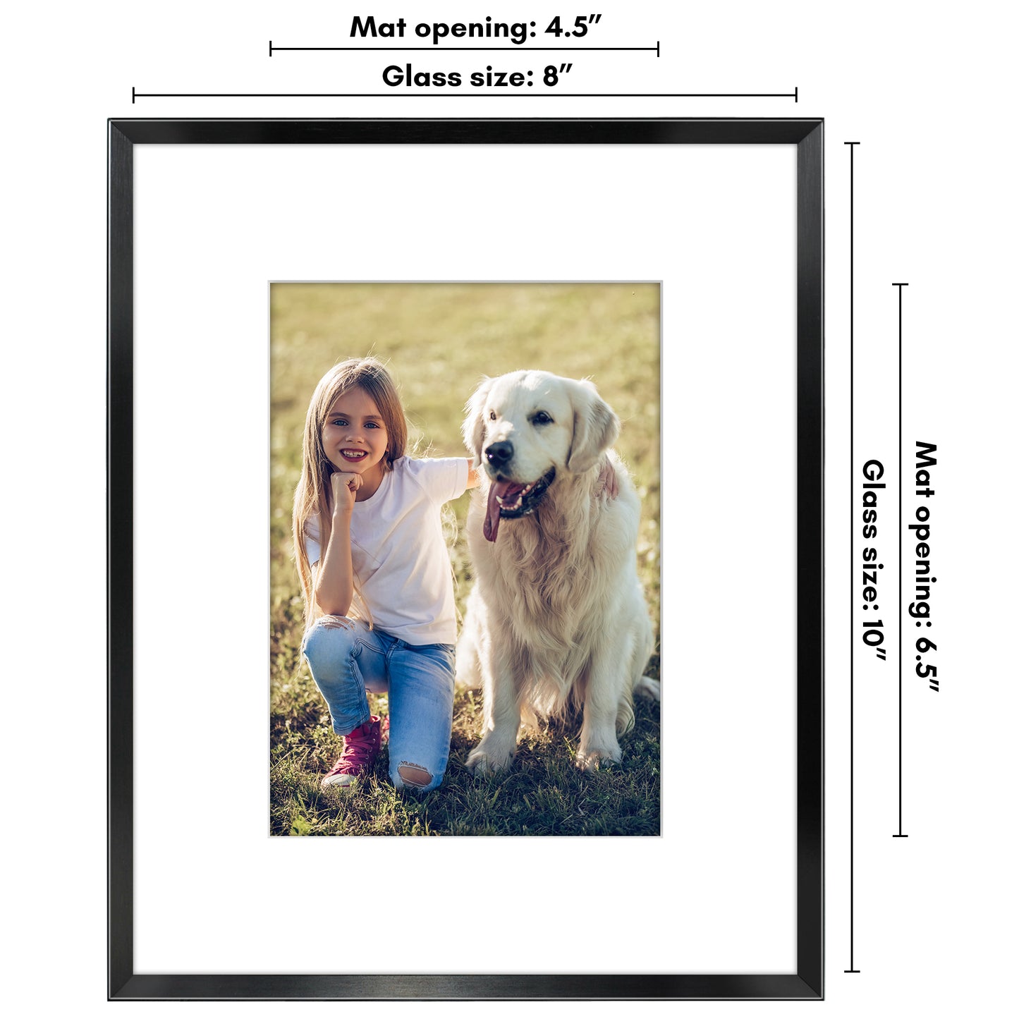 Aluminum Picture Frame | With Mat | Modern Metal Finish | Wall Art Decor Display