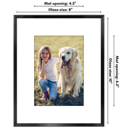 Aluminum Picture Frame | With Mat | Modern Metal Finish | Wall Art Decor Display