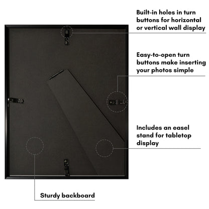Aluminum Picture Frame | With Mat | Modern Metal Finish | Wall Art Decor Display