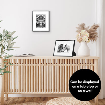 Aluminum Picture Frame | With Mat | Modern Metal Finish | Wall Art Decor Display