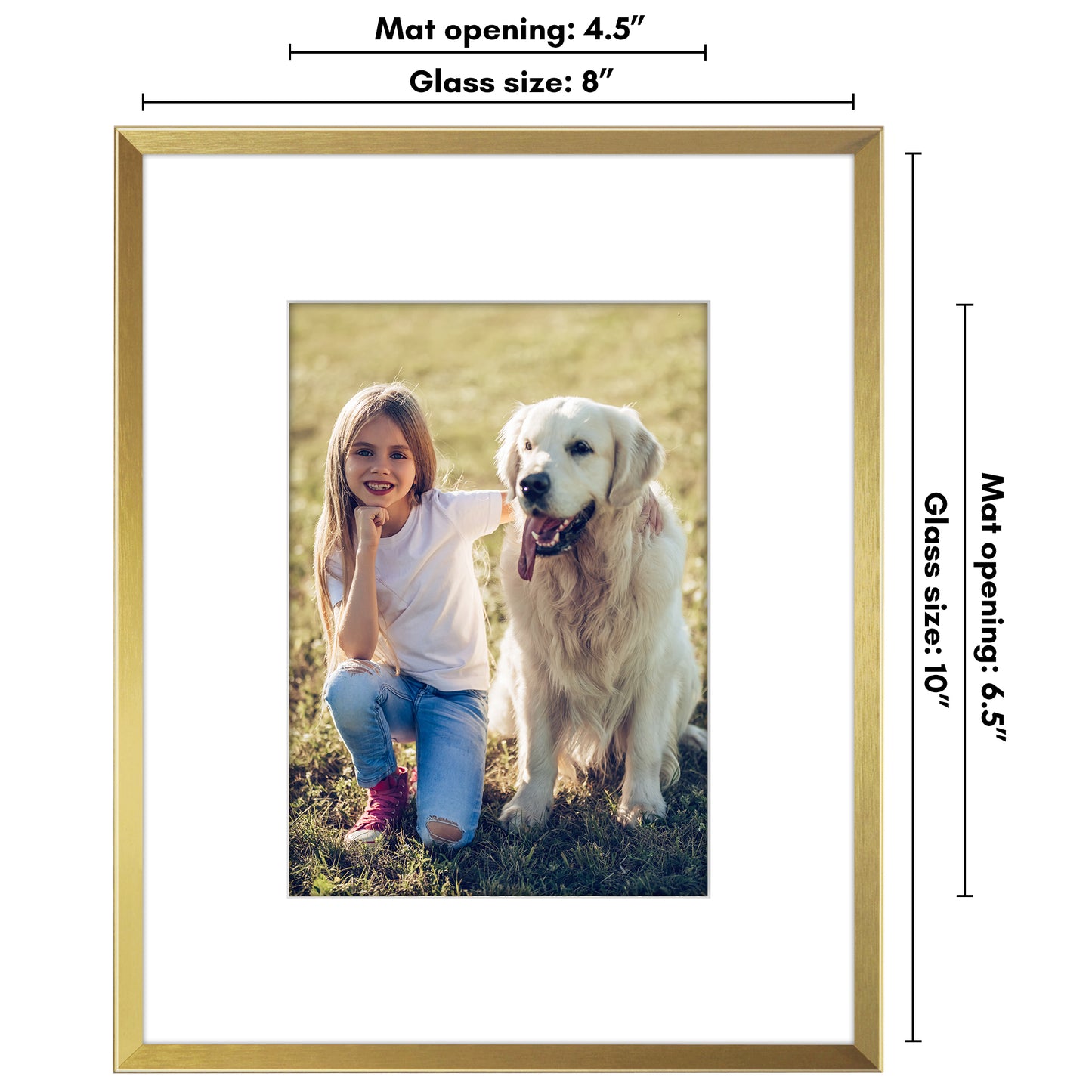 Aluminum Picture Frame | With Mat | Modern Metal Finish | Wall Art Decor Display