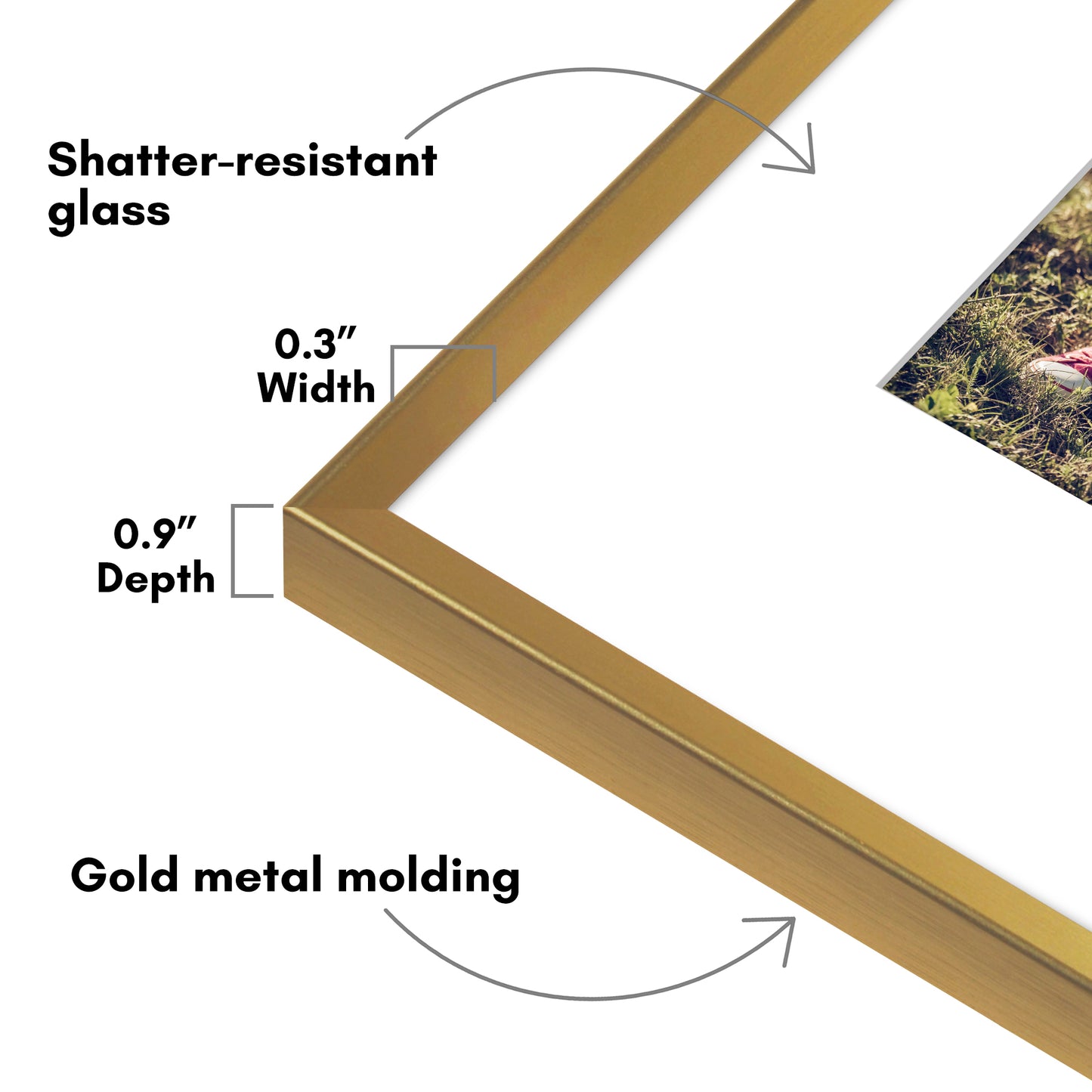 Aluminum Picture Frame | With Mat | Modern Metal Finish | Wall Art Decor Display