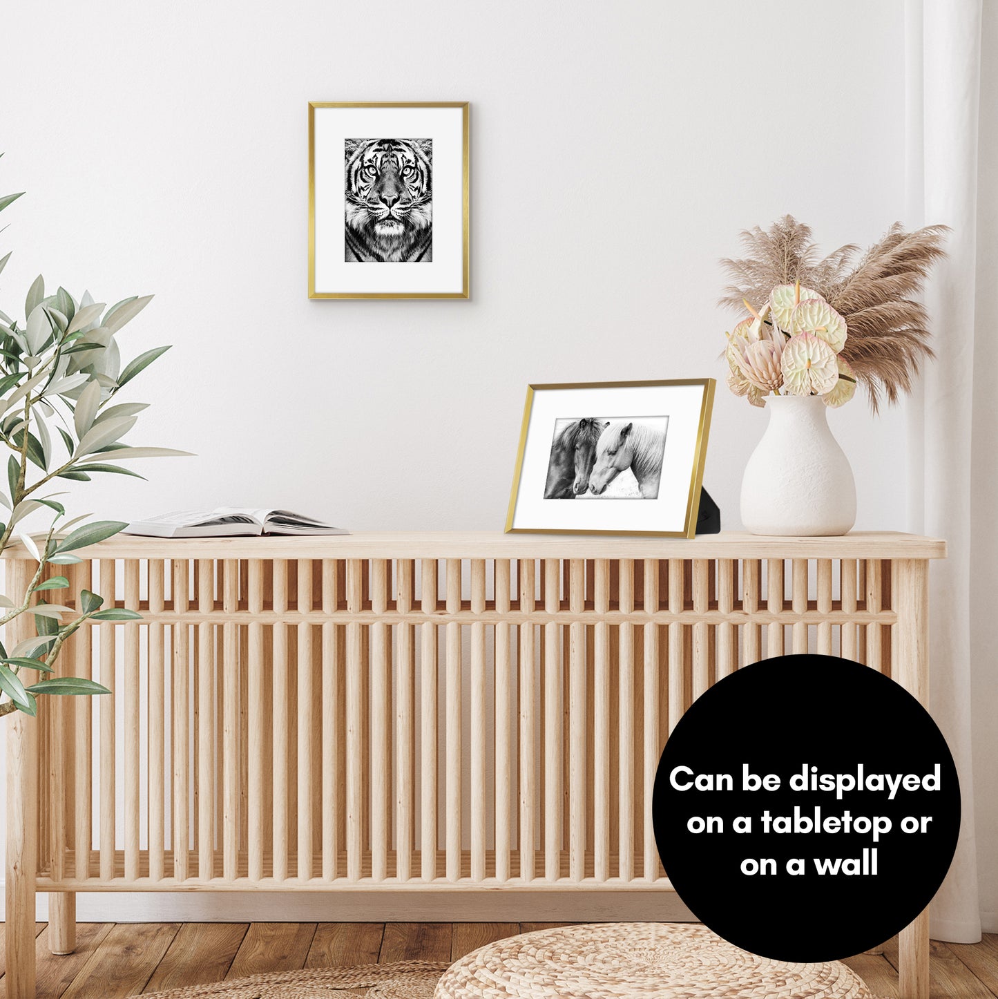 Aluminum Picture Frame | With Mat | Modern Metal Finish | Wall Art Decor Display