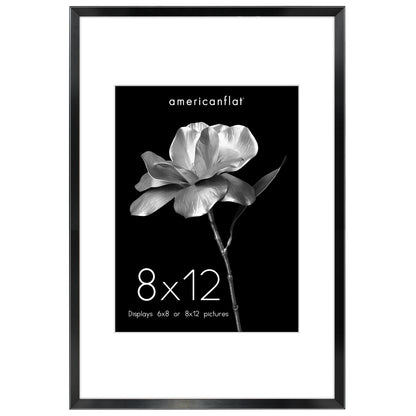 Aluminum Picture Frame | With Mat | Modern Metal Finish | Wall Art Decor Display