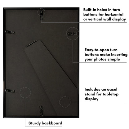Aluminum Picture Frame | With Mat | Modern Metal Finish | Wall Art Decor Display