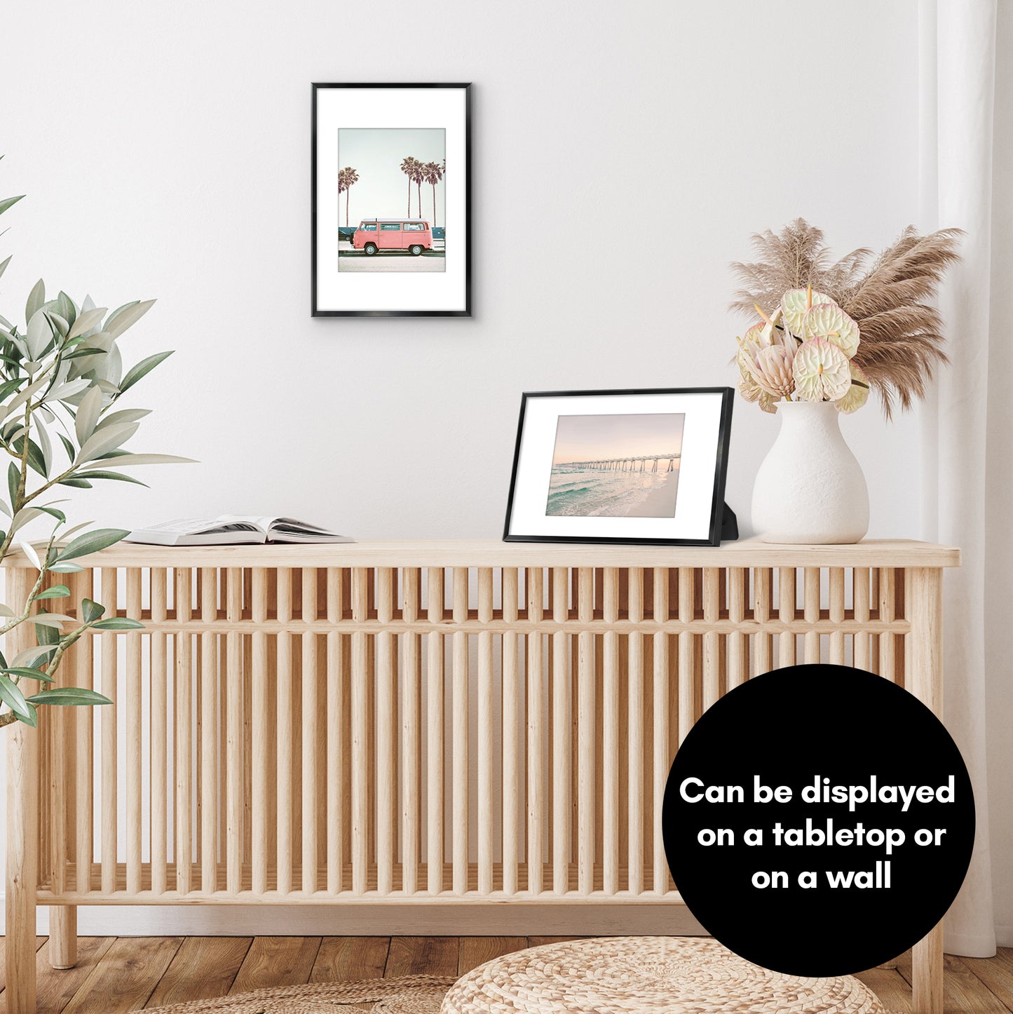 Aluminum Picture Frame | With Mat | Modern Metal Finish | Wall Art Decor Display