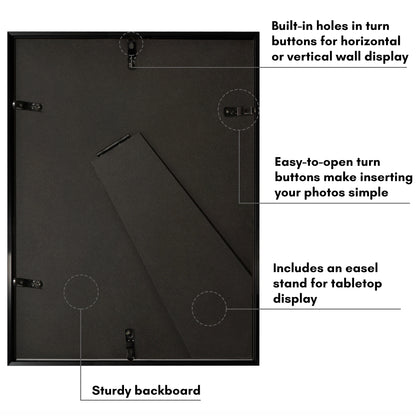 Aluminum Picture Frame | With Mat | Modern Metal Finish | Wall Art Decor Display