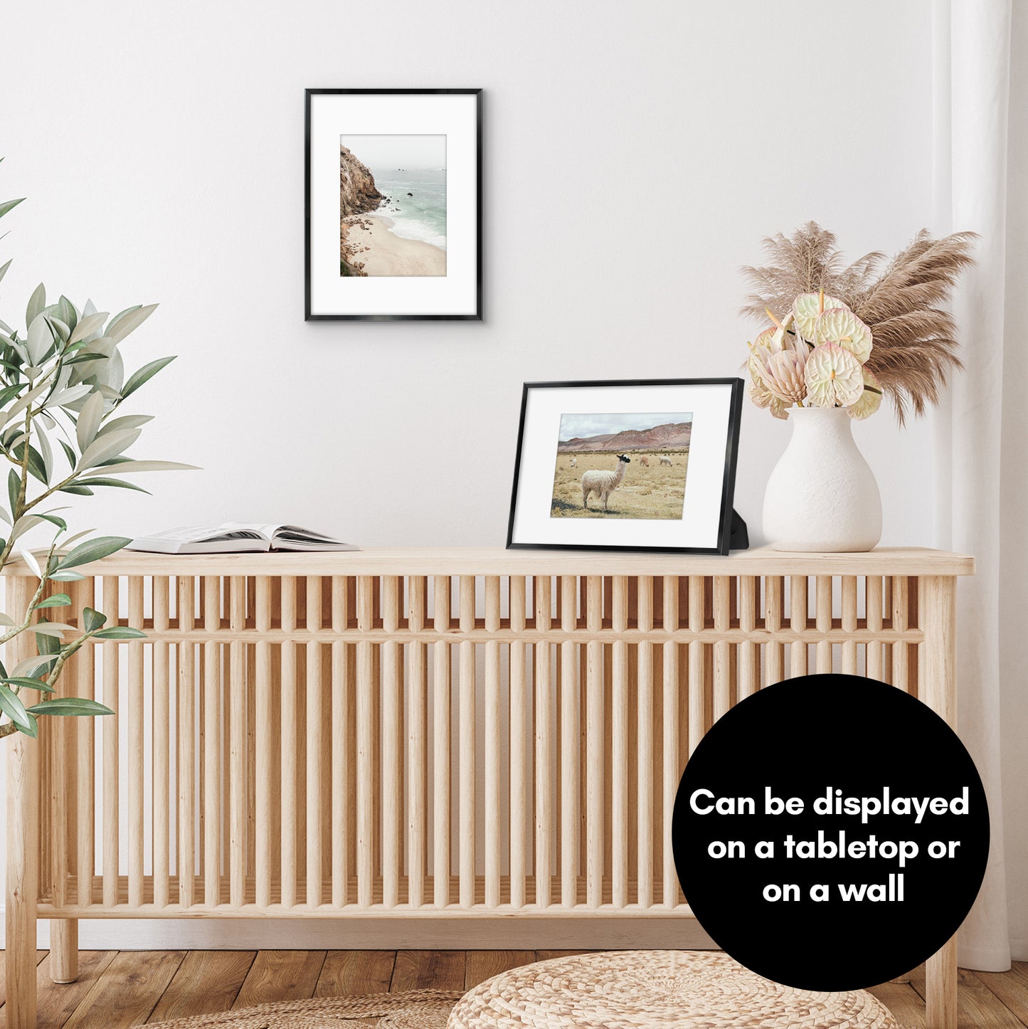 Aluminum Picture Frame | With Mat | Modern Metal Finish | Wall Art Decor Display