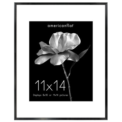 Aluminum Picture Frame | With Mat | Modern Metal Finish | Wall Art Decor Display