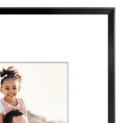 Aluminum Picture Frame | With Mat | Modern Metal Finish | Wall Art Decor Display