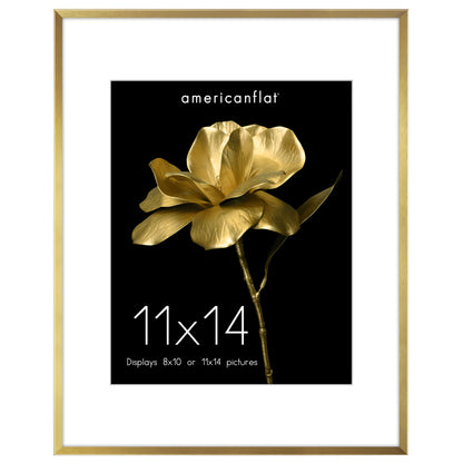 Aluminum Picture Frame | With Mat | Modern Metal Finish | Wall Art Decor Display