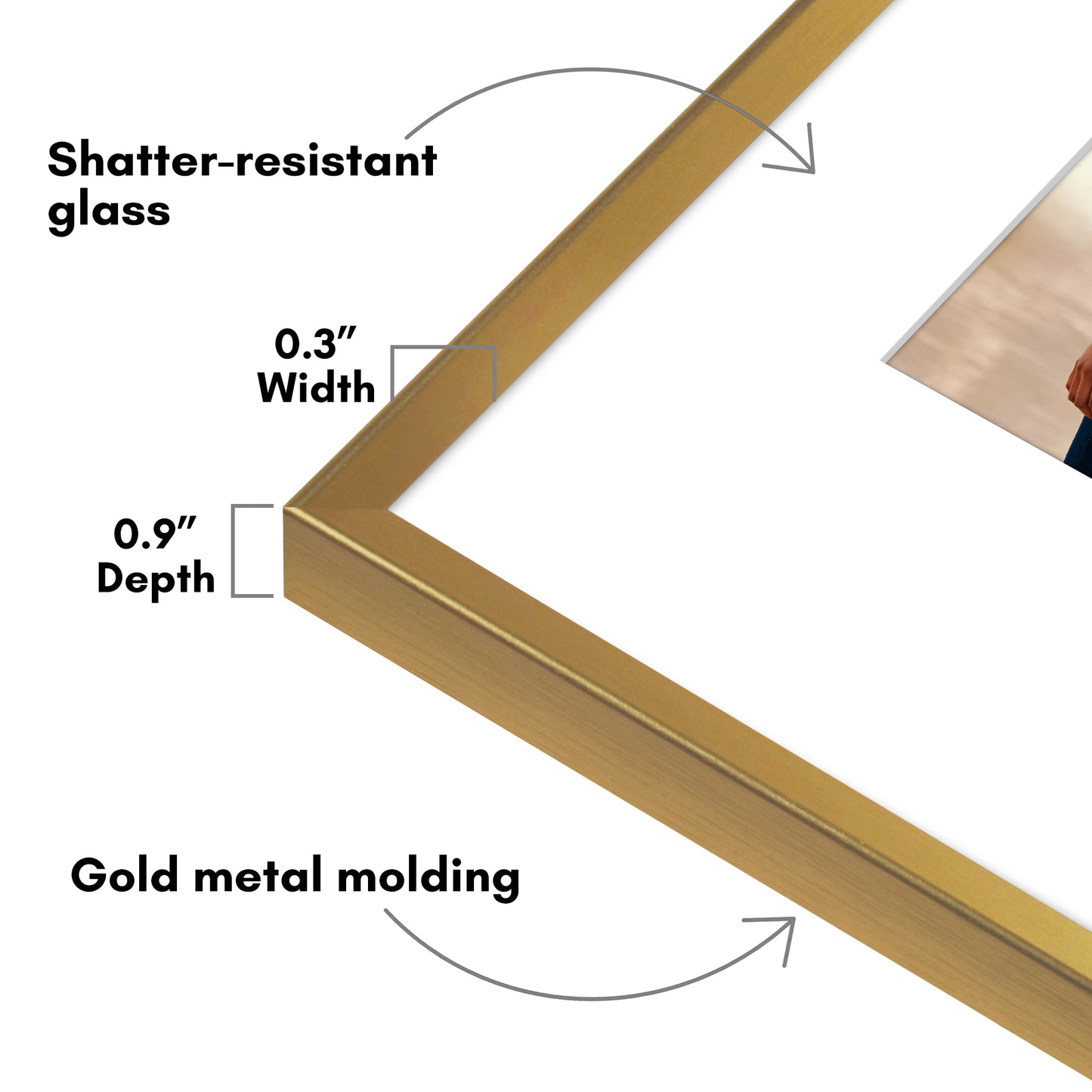 Aluminum Picture Frame | With Mat | Modern Metal Finish | Wall Art Decor Display