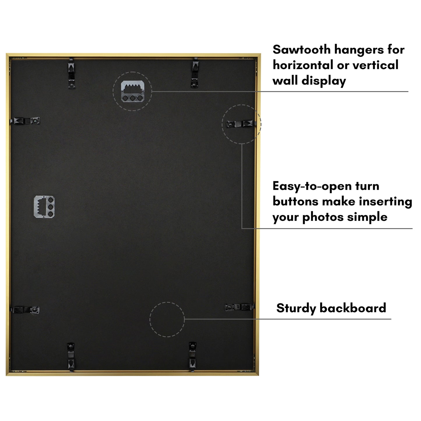 Aluminum Picture Frame | With Mat | Modern Metal Finish | Wall Art Decor Display
