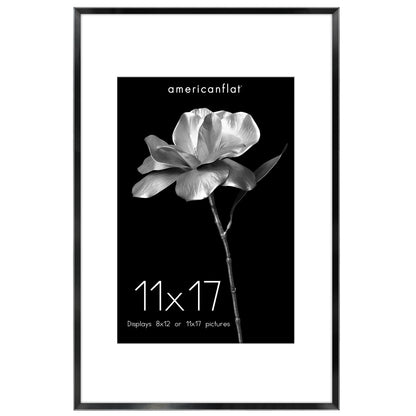 Aluminum Picture Frame | With Mat | Modern Metal Finish | Wall Art Decor Display